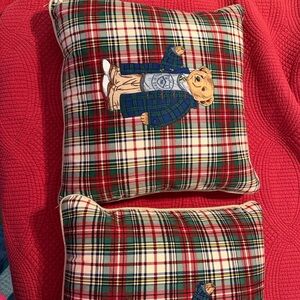 Ralph Lauren Christmas Polo Bear Pillows cotton with down inserts